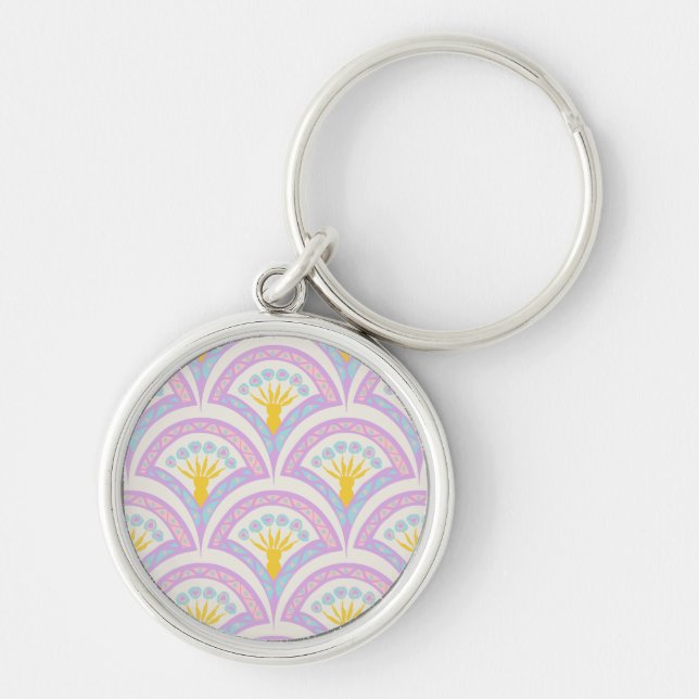 Pastel Scallop Pattern Key Ring (Front)