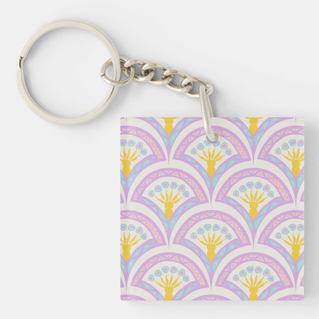 Pastel Scallop Pattern Key Ring (Front)