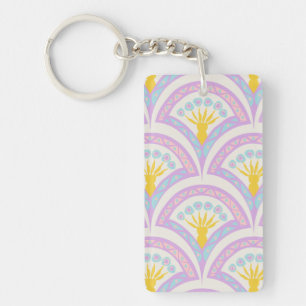 Pastel Scallop Pattern Key Ring