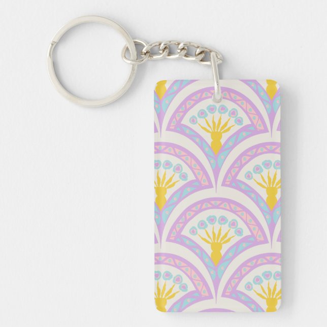 Pastel Scallop Pattern Key Ring (Front)