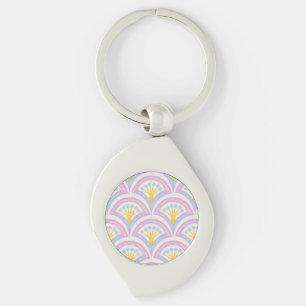 Pastel Scallop Pattern Key Ring