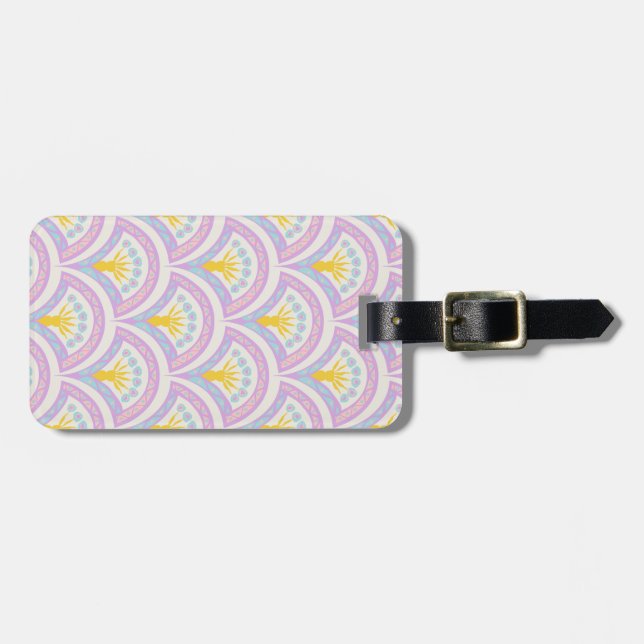 Pastel Scallop Pattern Luggage Tag (Front Horizontal)