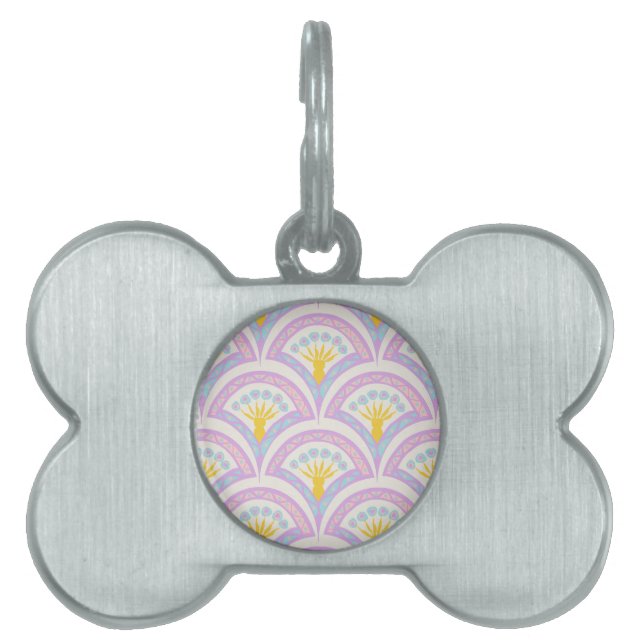 Pastel Scallop Pattern Pet ID Tag (Front)