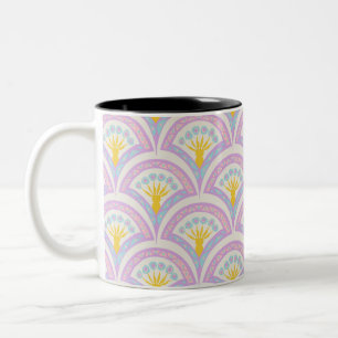 Pastel Scallop Pattern Two-Tone Coffee Mug