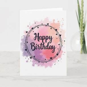 Pastel Script Birthday Card