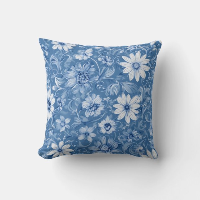 Pastel Scrolls Blossoms Cushion (Front)