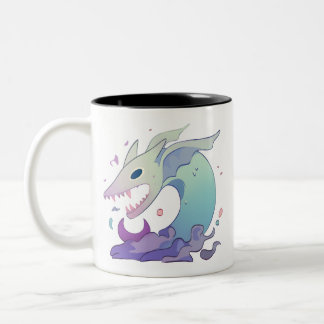 Pastel Sea Creature Illustration Two-Tone Coffee Mug