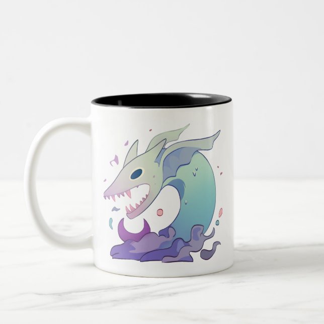Pastel Sea Creature Illustration Two-Tone Coffee Mug (Left)