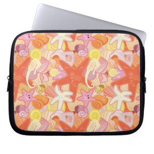 Pastel Sea Creature Pattern Laptop Sleeve