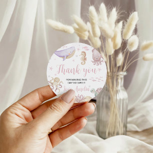 Pastel Sea Creatures Birthday Favour Tags