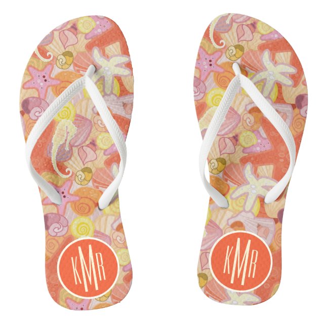 Pastel Sea Creatures | Monogram Jandals (Footbed)