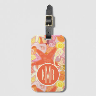 Pastel Sea Creatures Monogram Luggage Tag