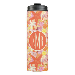 Pastel Sea Creatures Monogram Thermal Tumbler