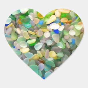 Pastel Sea Glass Heart In Pink Sticker