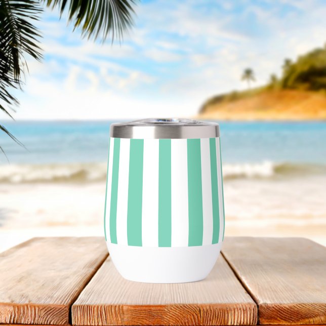Pastel Seafoam Green White Stripes EDIT Colour (Beach (Rotated))