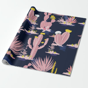 Pastel Seamless pattern vintage summer cactus on d Wrapping Paper