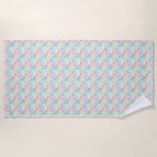 Pastel Seashell and Ocean theme  Beach Towel