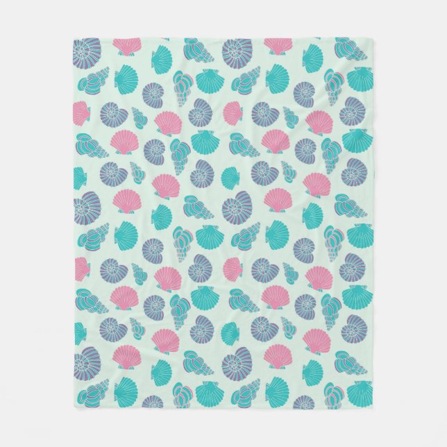 Pastel Seashell Pattern 1 Fleece Blanket (Front)