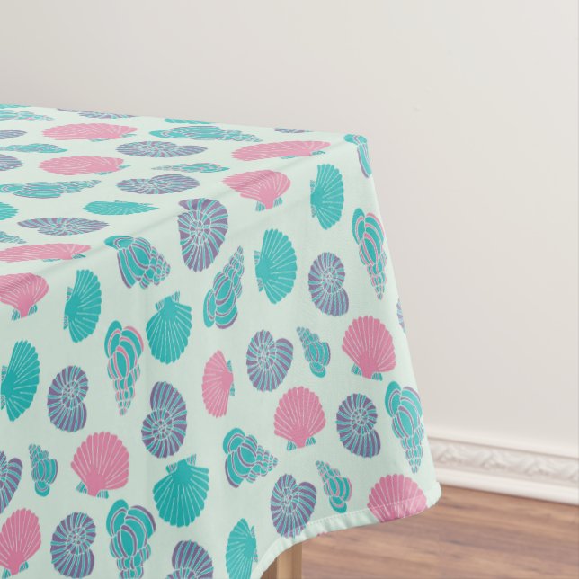 Pastel Seashell Pattern 1 Tablecloth (In Situ)
