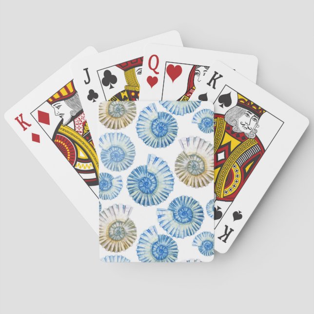 Pastel Seashell Pattern 2 Playing Cards (Back)