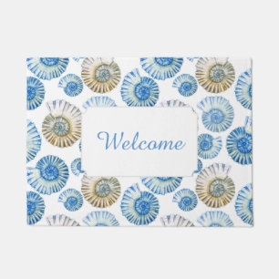 Pastel Seashell Pattern   Add Your Text Doormat