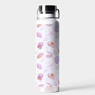 Pastel Seashell & Pearl Ocean Aesthetic Water Bottle