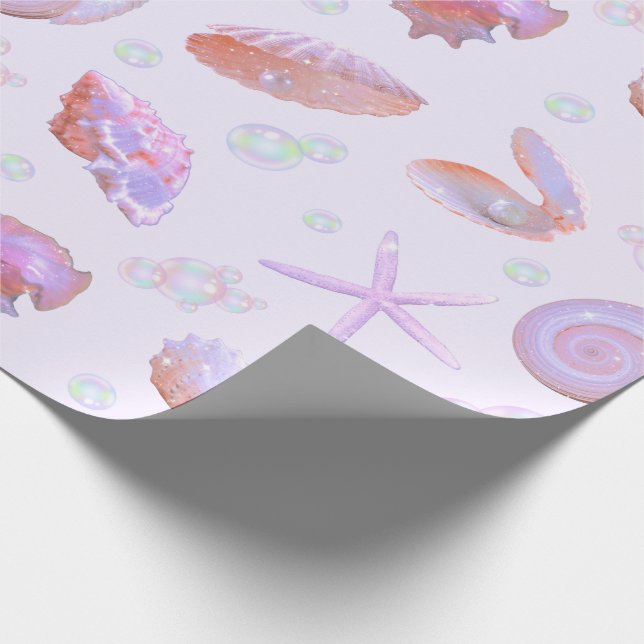 Pastel Seashell & Pearl Ocean Pattern Gift Wrap (Corner)