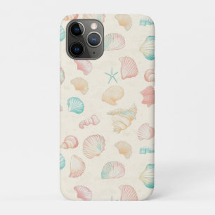 Pastel Seashell Starfish Blue Peach Coastal Case-Mate iPhone Case