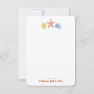 Pastel Seashell Trio Personalized Thank You Card