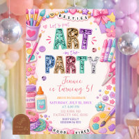 Pastel Sequin Art Party Birthday Invitation