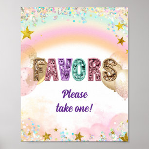 Pastel Sequin Glitter Double Birthday Favour Poste Poster