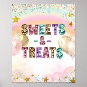 Pastel Sequin Glitter Double Birthday Party Sign