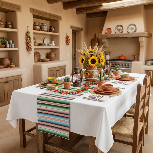 Pastel serape stripes medium table runner (Creator Uploaded)