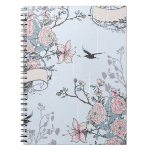 pastel shabby chic spiral notebook