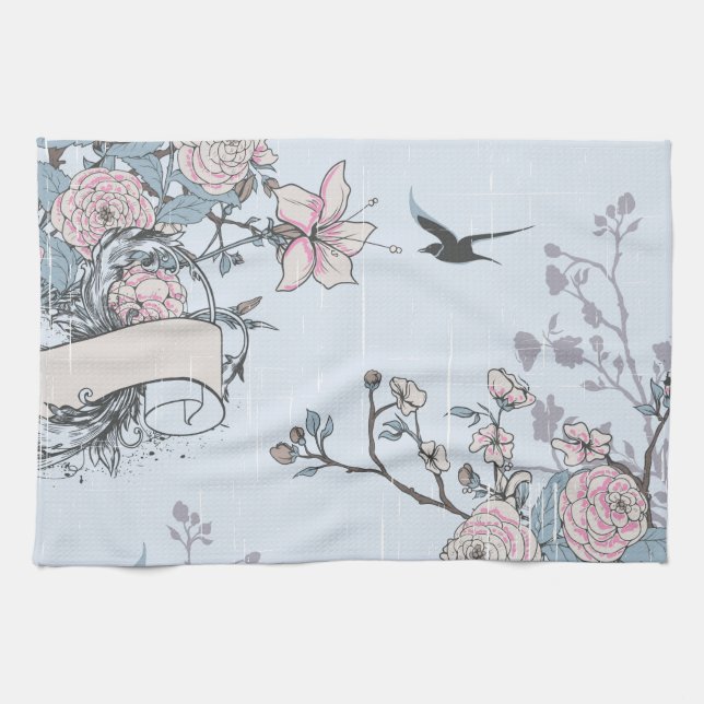 pastel shabby chic tea towel (Horizontal)