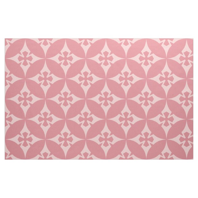 Pastel Shades Of Pink Retro Geometric Pattern Fabric (Fat Quarter)