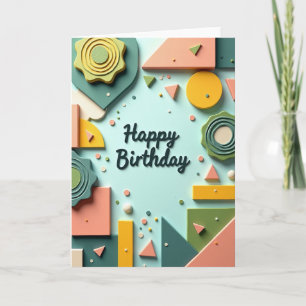 Pastel Shapes Birthday Card
