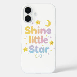 Pastel "Shine Little Star" Celestial iPhone 16 Case