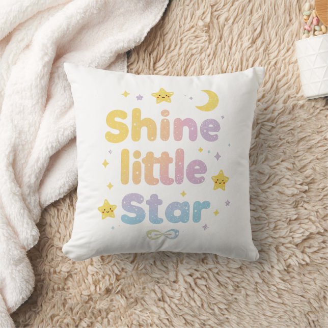Pastel "Shine Little Star" Celestial Cushion (Blanket)