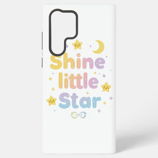 Pastel "Shine Little Star" Celestial Samsung Galaxy S22 Ultra Case (Back)