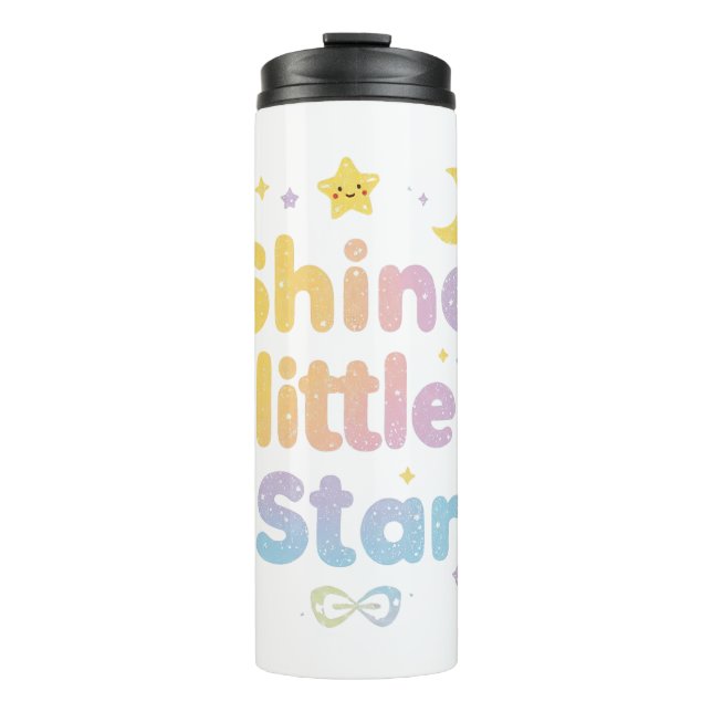 Pastel "Shine Little Star" Celestial Thermal Tumbler (Front)