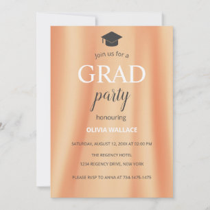 Pastel Silk Elegant Pink Graduation Party Invitation