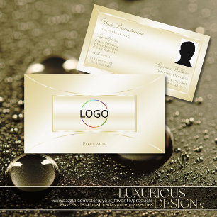 Pastel Silk Gold Decoration with Logo and Photo Business Card