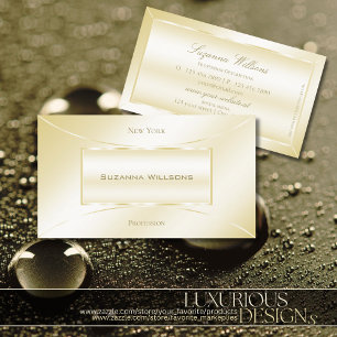 Pastel Silk Gold Luxurious Decorated and Stylish Business Card