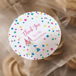 Pastel Sisters Joint Birthday Party Classic Round Sticker