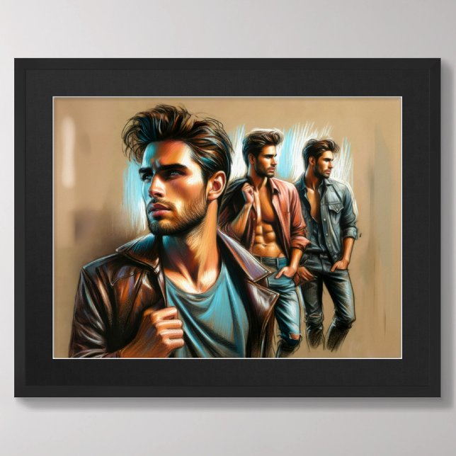Pastel Sketch Attractive Men II Poster (Creator Uploaded)