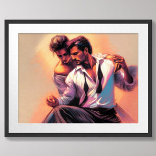 Pastel Sketch Attractive Men in Love Poster