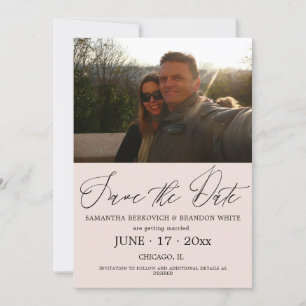 Pastel Skin Photo Save the date Invitation