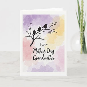 Pastel Sky Birds Mothers Day Card