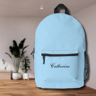 Pastel Sky Black Personalised Name Printed Backpack
